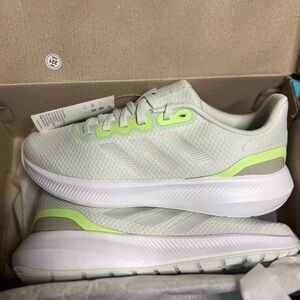 adidas Women's Shoes in White and Neon Green
